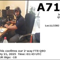 A71YY 20250121 0143 40M FT8