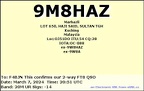 9M8HAZ 20240307 2051 20M FT8