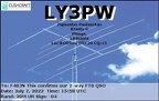 LY3PW 20220707 1558 20M FT8